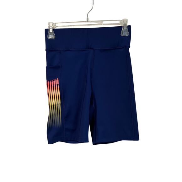 Savage XFenty Band It High Waist Blue Bike Shorts Size Large - Picture 2 of 8